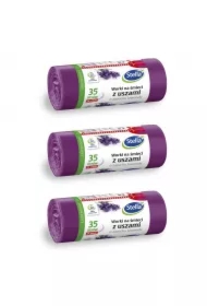 Worki na śmieci z uszami o zapachu lawendy 35 L Zestaw