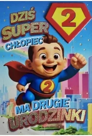 Karnet Urodziny 2 chłopiec - Superbohater