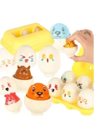 Układanka edukacyjna sorter dopasuj kształty jajka montessori zwierzątka