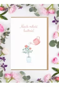 Karnet Ślub - Niech miłość kwitnie