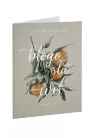 Kartka składana - Obyś mi - Mandarynka