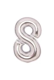 Balon foliowy cyfra 8 srebrna 49x66cm