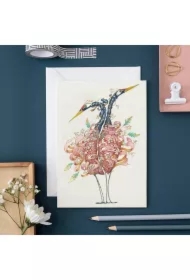 Karnet A144 B6 + koperta Dwa żurawie