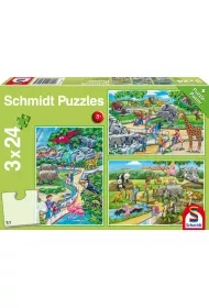 Zdjęcia - Puzzle i mozaiki Schmidt Puzzle 3 x 24 el. Dzień w zoo 