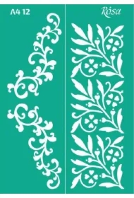 Szablon samoprzylepny wielokrotnego użytku ornamenty roślinne 21x29.7 cm