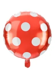 Balon foliowy kropki czerwony
