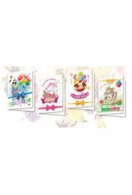 Karnet B6 z naklejkami Imieniny dzieci MIX