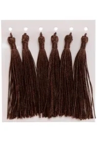 Frędzelki chwosty ozdobne brązowe 8cm 6 szt