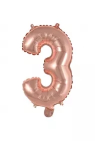 Balon foliowy mini cyfra 3 różowe złoto