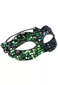 Maska wenecka z cekinami ciemna
