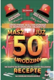 Karnet Urodzinowy z receptą 50