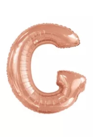 Balon foliowy litera G różowe złoto