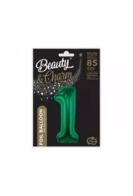 Balon foliowy B&C cyfra 1 zieleń butelkowa