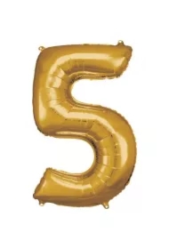 Balon foliowy cyfra 5 złota