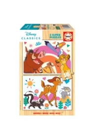Puzzle drewniane 2x16 el. Król Lew Bambi