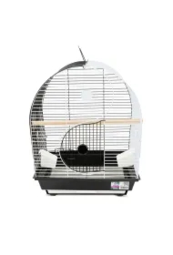Klatka dla ptaków, czarno-biała, o wym. 36 x 28, 8 x 46cm