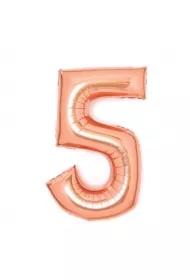 Balon foliowy cyfra 5 różowe złoto