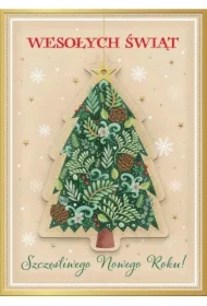 Karnet B6 z zawieszką choinka