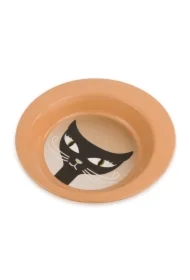 Miska, dla kota, brązowa, print kot, stal nierdzewna