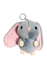 Brelok pluszowy szary królik