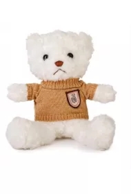 Miś biały 22cm w sweterku latte