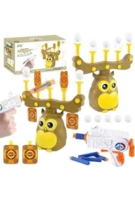 Gra strzelecka sowa pistolet piłeczki karty celu