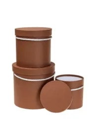 Pudełko Flower Box 3 szt brązowy