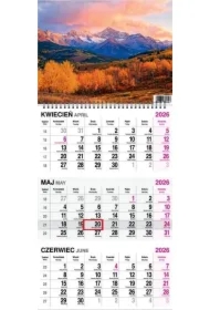 Kalendarz 2026 trójdzielny na spirali Góry