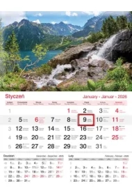 Kalendarz ścienny 2026 jednodzielny Jezioro