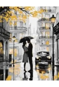 Malowania po numerach - Pocałunek w deszczu