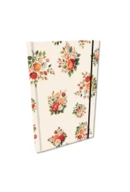 Notes A5 w kratkę z gumką Soft Touch Róże w beżu