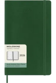 Kalendarz 2026 12M Moleskine L tygodniowy miękka oprawa Myrtle green 13x21cm