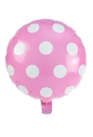 Balon foliowy kropki jasnoróżowy