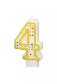 Świeczka cyferka w kropki nr 4