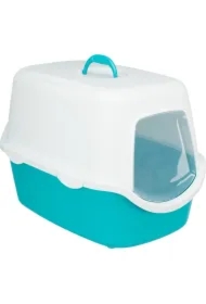 Kuweta zamykana dla kotów Vico, pokrywa & drzwi, Niebiesko-Kremowa