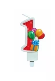 Świeczka urodzinowa 1 z balonami