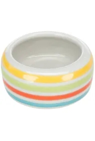 Miska ceramiczna dla chomika, zielone paski/śr. 8 cm