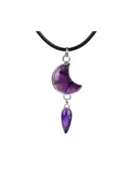 Ametystowy Księżyc z Satelitą, wisior