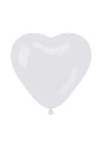 Balony pastelowe serca białe 15 cm