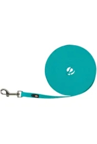 Easy life, Smycz treningowa, dla psa, morski błękit, taśma parciana z powłoką PVC, M&ndash;L: 10 m/13 mm
