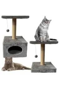 Drapak z legowiskiem dla kota wisząca myszka