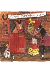 Karnet Urodziny AC386 Stajnia konie