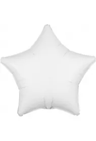 Balon foliowy metalik biały gwiazda
