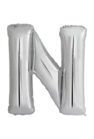 Balon foliowy litera N srebrna