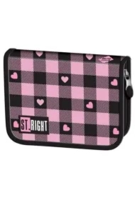 Piórnik dwuklapkowy bez wyposażenia Pink Checkered