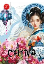 Kolorowanka A4 pionowa 8 obrazków China niebieski