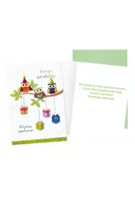 Karnet B6 Urodziny (sowy)