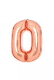 Balon foliowy cyfra 0 różowe złoto
