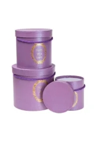 Pudełko Flower Box 3 szt purpurowy