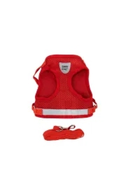 Zestaw, szelki+Smycz dla psa, czerwony, poliester, rozmiar XL, elementy odblaskowe